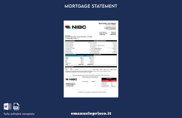 stile verificato Dichiarazione di mutuo bancario olandese NIBC Modello Word e mo